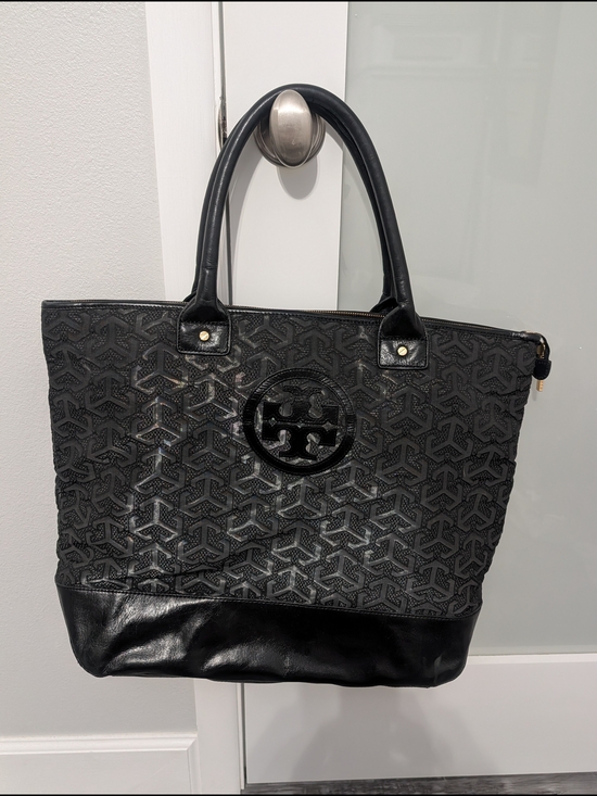 Tory Burch Handbags - Tory Burch Jayden Mesh Black Logo Tote